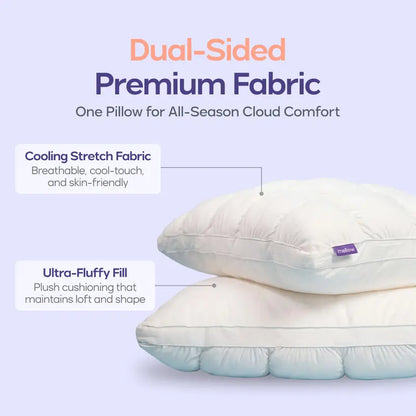 Mellow Puff Pillow | Soft Quilted Cloud-Like Bed Pillow