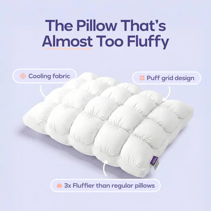 Mellow Puff Pillow | Soft Quilted Cloud-Like Bed Pillow